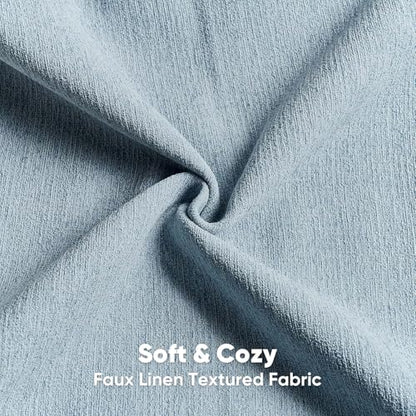 HAUSSY Set of 2 Soft Chenille Throw Pillow Covers 22x22 Inch, Denim Blue - color: Denim Blue, size: 22" x 22" (Pack of 2)