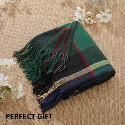 Forest Green Plaid Throw Blanket for Couch, Buffalo Checkered Blanket - color: Forest Green