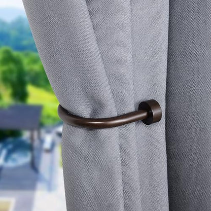 Premium Curtain Holdback, Quality Metal Decorative Curtain Holdbacks with Zinc Alloy Cap Finials,Rust-Proof, Set of 2 Window Curtain Holdbacks,Dark Bronze - color: Dark Bronze