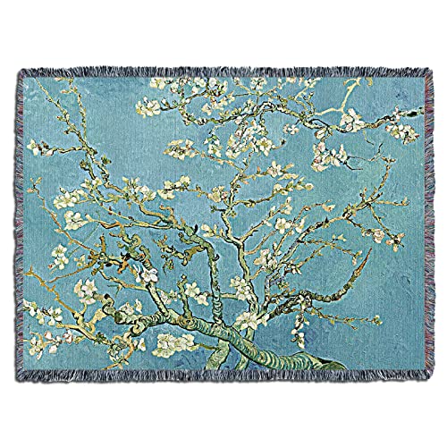 Pure Country Weavers Almond Blossoms Blanket XL by Vincent Van Gogh - Fine Art Gift Tapestry Throw Woven from Cotton - Made in the USA (82x62) - size: 82" x 62"