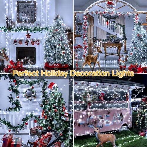 Ollny Christmas Lights Outdoor Cool White, 1000LED 328FT with Remote - color: Cool White, size: 1000 LEDs