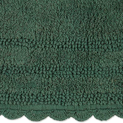DII Crochet Collection Reversible Bath Mat, Small Oval, 17x24, Dark Green - color: Dark Green, size: 1'5" x 2' (Oval)
