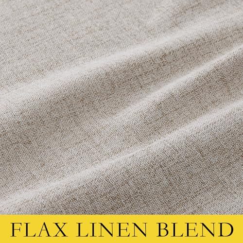 NICETOWN 100% Blackout Linen Curtains for Bedroom/Living Room 90" L, 2 PCs (Pack of 2) - color: Natural, size: 52"W x 90"L (Pack of 4)