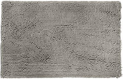 Amazon Basics Platinum Bathroom Rug Mat, Ultra Absorbent Plush Shag, Non-Slip, Quick Drying, Machine Washable, 21" x 34" (Pack of 12) - color: Platinum, size: 1'9" x 2'10" (Rectangular) (Pack of 12)