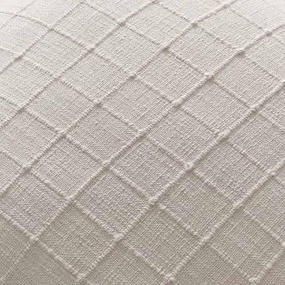 ZeeMart 2Pk Heavy Weight Artisanal Grid Pillow Covers 12x20in Neutral Beige - color: Beige, size: 20" x 12" (Pack of 2)
