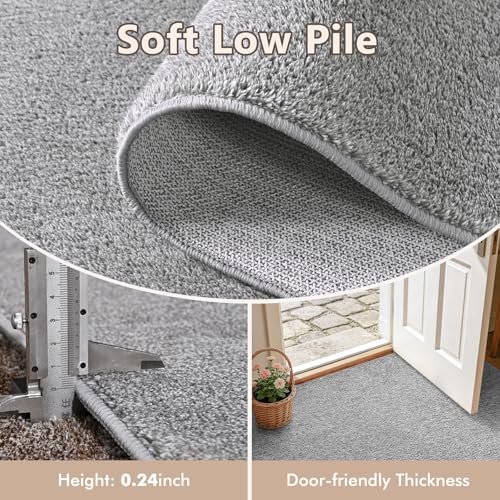 5x7 Grey Area Rug Washable Non-Slip Soft Thin for Living Room Bedroom - color: 09 Grey, size: 5' x 7' (Rectangular)