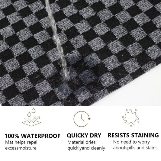 Petgrow Hallway Runner Rug 2FTX8FT,Super Skid Resistant TPR Backing Area Rug Runner, Indoor Outdoor Carpet Door Mat for Floor Entryway Kitchen Laundry Balcony Garage Corridor Stair,Grey - color: Checked Grey, size: 2FTX8FT