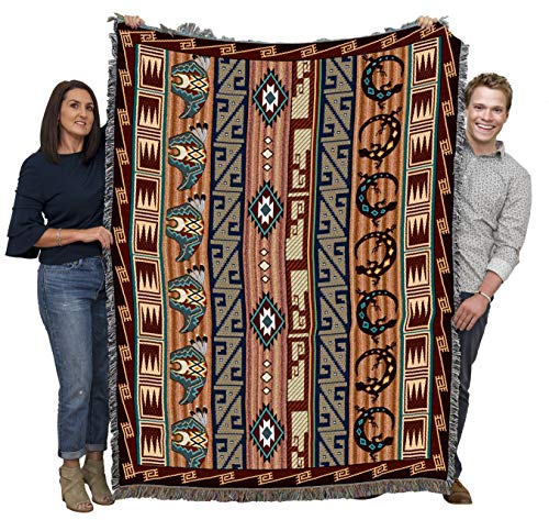 Pure Country Weavers Fetishes Blanket - Southwest Native American Inspired - Gift Tapestry Throw Woven from Cotton - Made in the USA (72x54) - color: Fetishes, size: Large