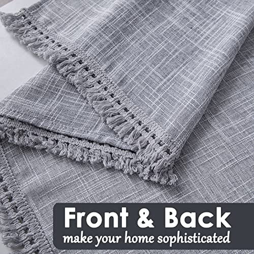 Beda Home Tassel Linen Textured Swag Curtain Valance, Grey, 52 x 18 in - color: Grey, size: 52"W x 18"L (Pack of 1)