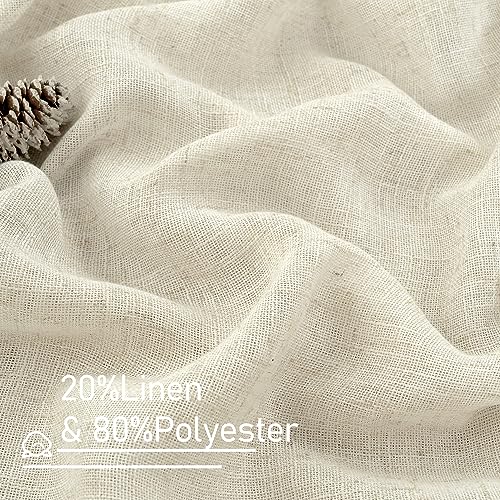 LAMIT 63 Inch Semi Sheer Linen Curtains for Bedroom Living Room, 2 Panels - color: Natural, size: 34"W x 63"L (Pack of 2)