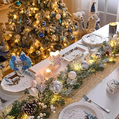 Valery Madelyn 6 Feet Pre-Lit Christmas Garland with Lights Snowy White - color: Snowy White, size: 6 feet