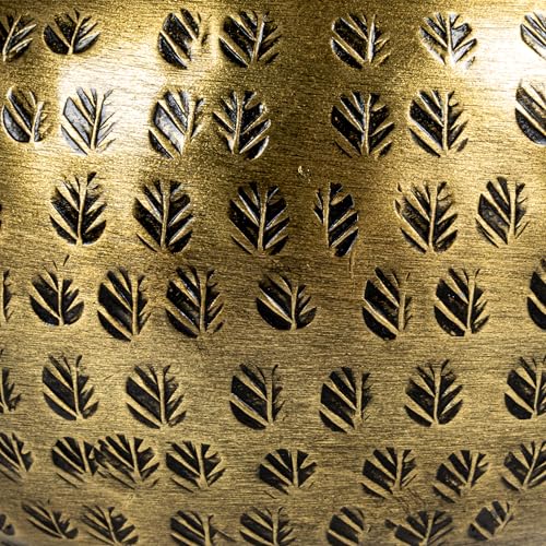 Round Hammered Metal Container with Bird Finial, Brass Finish - size: 6 inches (Diameter) x 7 inches (Height), style: Bird