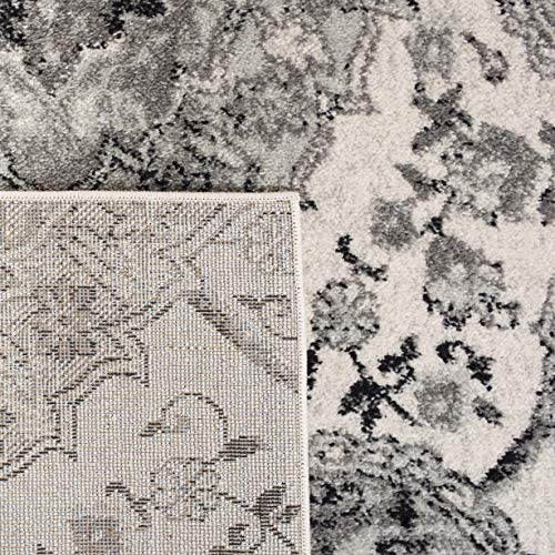SAFAVIEH Madison Collection Accent Rug - 2'3" x 4', Cream & Silver, Boho Chic Glam Paisley Design, Non-Shedding & Easy Care, Ideal for High Traffic Areas in Entryway, Living Room, Bedroom (MAD600D) - color: Cream/Silver, size: 2'3" x 4' (Rectangular)