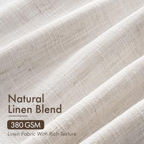 MIULEE 4 Panels Set Pinch Pleated Linen Curtains 96 Inch Long Natural - color: Natural, size: 40"W x 96"L (Pack of 4)