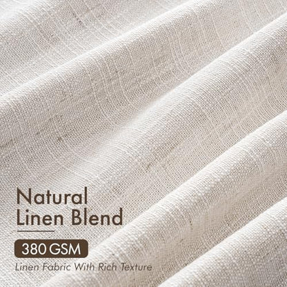 MIULEE 4 Panels Set Pinch Pleated Linen Curtains 96 Inch Long Natural - color: Natural, size: 40"W x 96"L (Pack of 4)