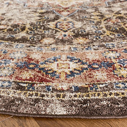 SAFAVIEH Bijar Collection 4' Round Brown/Rust BIJ652D Traditional Oriental Distressed Living Room Dining Bedroom Foyer Area Rug - color: Brown/Rust, size: 4' (Round)