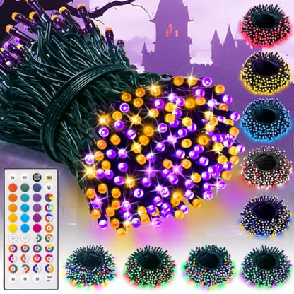 LitHome Color Changing Christmas String Lights Connectable 33Ft 100 LED - color: Green Wire, size: 100LED / 33FT