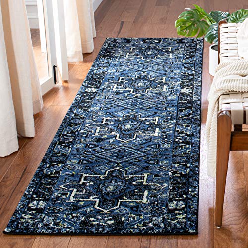 SAFAVIEH Vintage Hamadan Runner Rug 2'3"x8', Blue & Grey VTH211N - color: Blue/Grey, size: 2'3" x 8' (Runner)