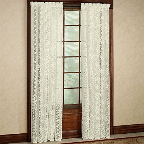 Sweet Home Collection Window Curtains Treatment Panel 63" or 84" Long in Stylish and Unique Patterns and Designs for All Home Décor Hopewell Cream - color: Hopewell Cream, size: 54"W x 84"L (Pack of 1)
