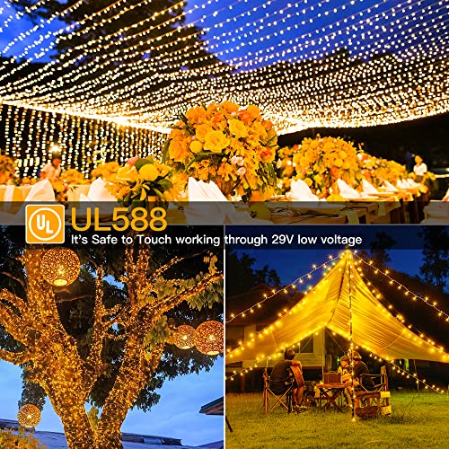 Ollny Christmas Lights Outdoor 800LED 262FT, Warm White Plug in Fairy Light - color: Warm White, size: 800LED