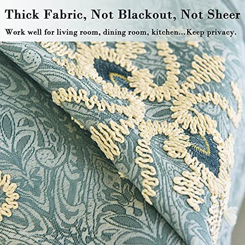 VOGOL Simple Chenille Jacquard Blackout Window Elegance Curtains/Drapes/Panels/Treatments for Bedroom Living Room,Top Grommets (2 Panels) - color: Blue-curtain, size: 42"W x 63"L (Pack of 2)