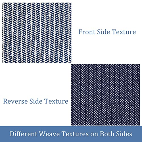 Lahome Boho Bathroom Rugs, 3x5 Washable Area Rug for Kitchen Bedroom Entry - color: Navy Blue, size: 3' x 5' (Rectangular)