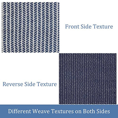 Lahome Boho Bathroom Rugs, 3x5 Washable Area Rug for Kitchen Bedroom Entry - color: Navy Blue, size: 3' x 5' (Rectangular)