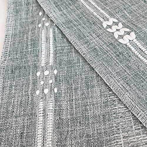Rustic Small Boho Light Grey Linen Style Table Runner 14 x 36 Inches - style: Light Grey