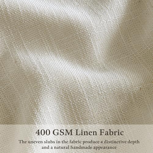 Short Pinch Pleated Light Filtering Flax Linen Tan Curtains 50x45 2 Panels - color: Linen, size: 50"W x 45"L (Pack of 2)