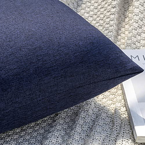 MIULEE Decorative Outdoor Pillow Covers Waterproof 16x16 Navy - color: Navy, size: 16" x 16" (Pack of 2)