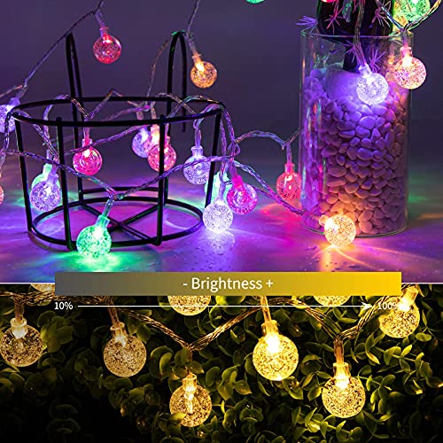 Minetom Globe String Lights - color: Globe - Warm White + Multicolor - 33 FT