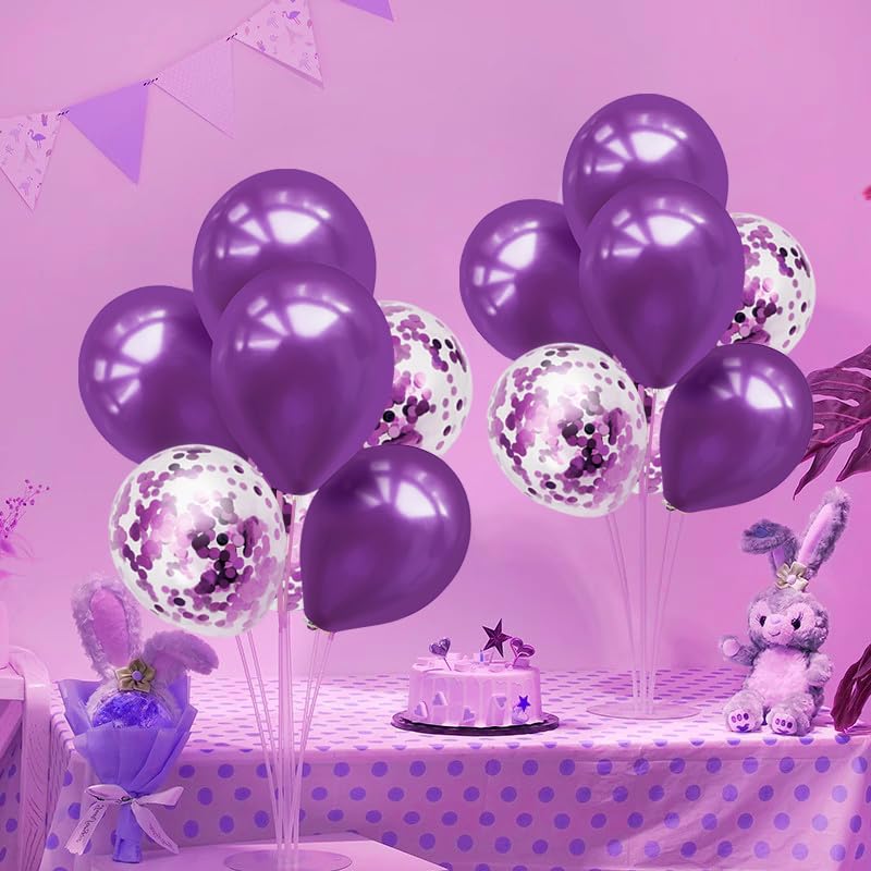 ZJDHPTY 4Set Purple Balloon Stand Table Centerpieces Party Decor - color: Purple 4