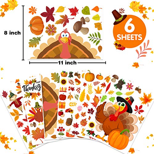 Thanksgiving Decorations, 158Pcs Thanksgiving Window Clings Stickers