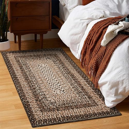 RUGSREAL Entryway Rug 2x3 Small Bedroom Washable Rus with Rubber Backing - color: Brown, size: 2' x 3' (Rectangular)