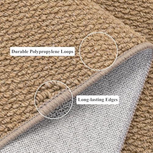 HEBE Washable Runner Rug 2'x8', Non Slip Low-Pile Hallway Rugs Runner - color: Tan, size: 2' x 8' (Rectangular)