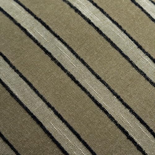 FIOUOVO Striped Linen Throw Pillow Covers 24x24 Set of 2, Olive Green - color: Olive Green, size: 24" x 24" (Pack of 2)
