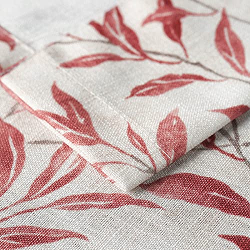 VOGOL Red Leaf Print Tier Curtains, Country Style, 30 x 24, 2 Panels - color: Red, size: 30"W x 24"L (Pack of 2)