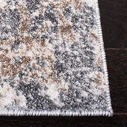 SAFAVIEH Aston Collection Runner Rug - 2' x 8', Light Grey & Grey, Modern Abstract Design, Non-Shedding & Easy Care, Ideal for High Traffic Areas in Living Room, Bedroom (ASN710F) - color: Light Grey/Grey, size: 2' x 8' (Runner)
