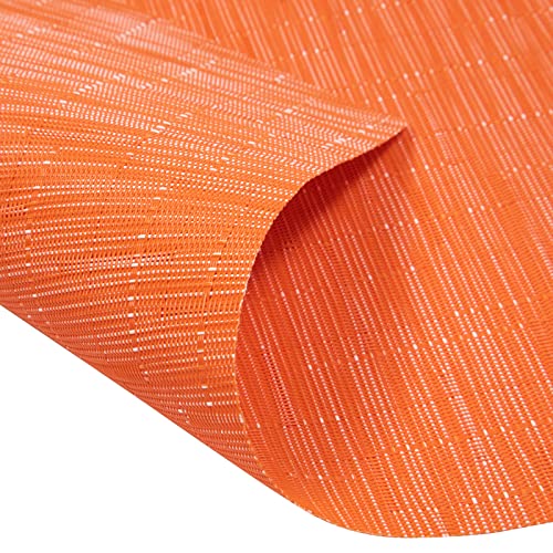 SHACOS Round Table Placemats Set of 4 Wedge Placemats Heat Resistant Woven Vinyl Table Mats for Round Table Wipe Clean (4, Orange) - color: Orange