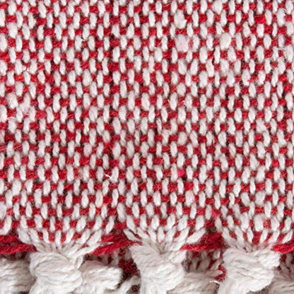 DII Buffalo Check Collection Rustic Farmhouse Throw Blanket with Tassles, 50x60, Red/White - color: Red/White, size: 50x60"