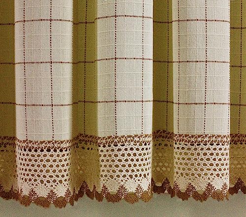 Today's Curtain Adirondack 2-Tone Crochet Swag 38", Ecru/Toast, 60W x 38L - color: Ecru/ Toast, size: 60"W x 38"L (Pack of 1)