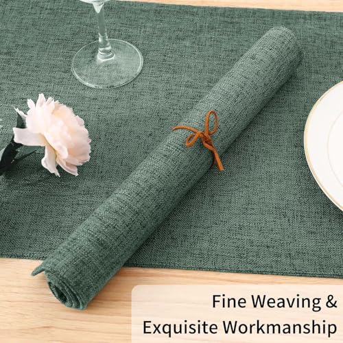 Homaxy Cloths Placemats for Dining Table Set of 6, 13" x 19", Green - color: Green, size: Placemats Set of 6