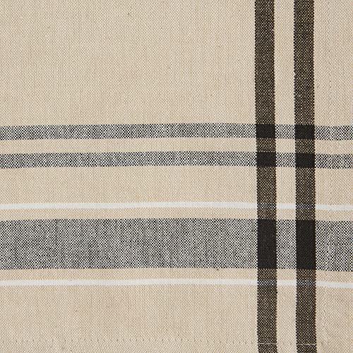 DII French Stripe Dining Table Collection Farmhouse Style Table Runner, 14x108 Inches, Taupe/Black - color: Taupe/Black, size: 14x108 Inches (Pack of 1)