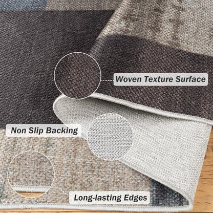 Modern Geometric Washable Rugs for Living Room 8x10, Easy Jute Patio Rug - color: Blue-taupe, size: 8x10ft