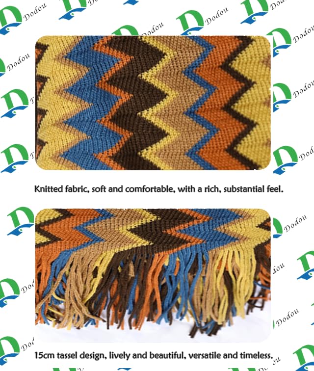 Throw Blanket Bohemian Knitted with Tassel 50x60 Inch (Coffee) - color: Coffee