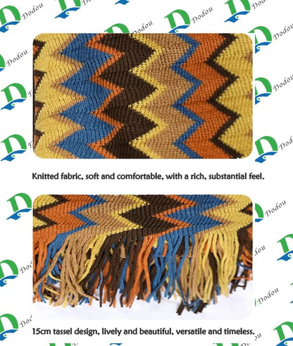 Throw Blanket Bohemian Knitted with Tassel 50x60 Inch (Coffee) - color: Coffee