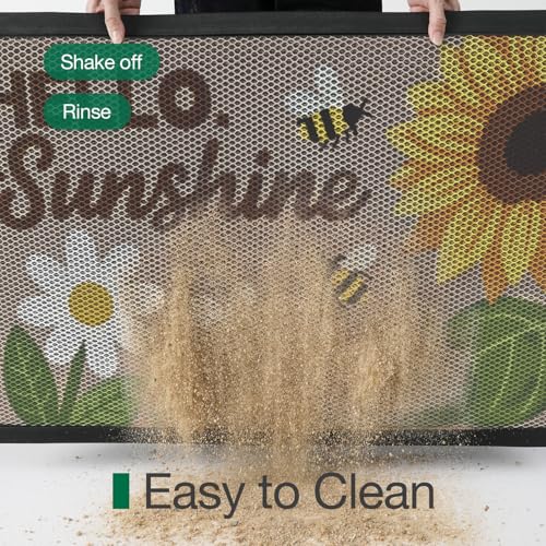 LUMI Outside Welcome Door Mat 24x36, Non-Slip Durable Rubber Easy Clean - color: Sunshine, size: 24"x36"