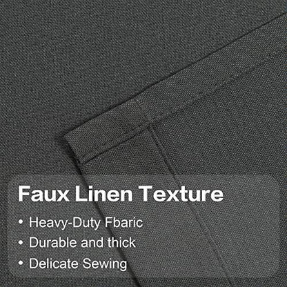 Charcoal Grey 100% Blackout Linen Curtains 80 Inches Long 2 Panels for Bedroom,Modern Farmhouse Full Black Out Room Darkening Thermal Insulated Window Curtain Panels W50 x L80 Inch Length - color: Charcoal Grey, size: 50"W x 80"L (Pack of 2)