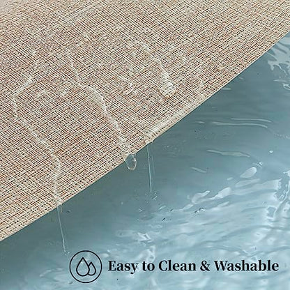 Woven Vinyl Beige Placemats Set of 24, Linen Look & Easy to Clean - color: Beige, size: Set of 24