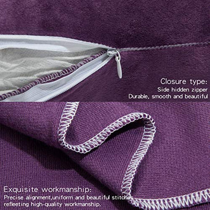 NTBAY Toddler Velvet Pillowcases, Set of 2, Zipper, Purple - color: Purple, size: 18" x 13" (Pack of 2)